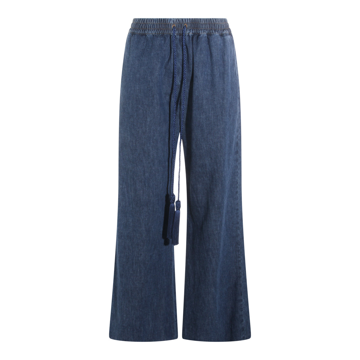 BLUE DENIM COTTON PANTS