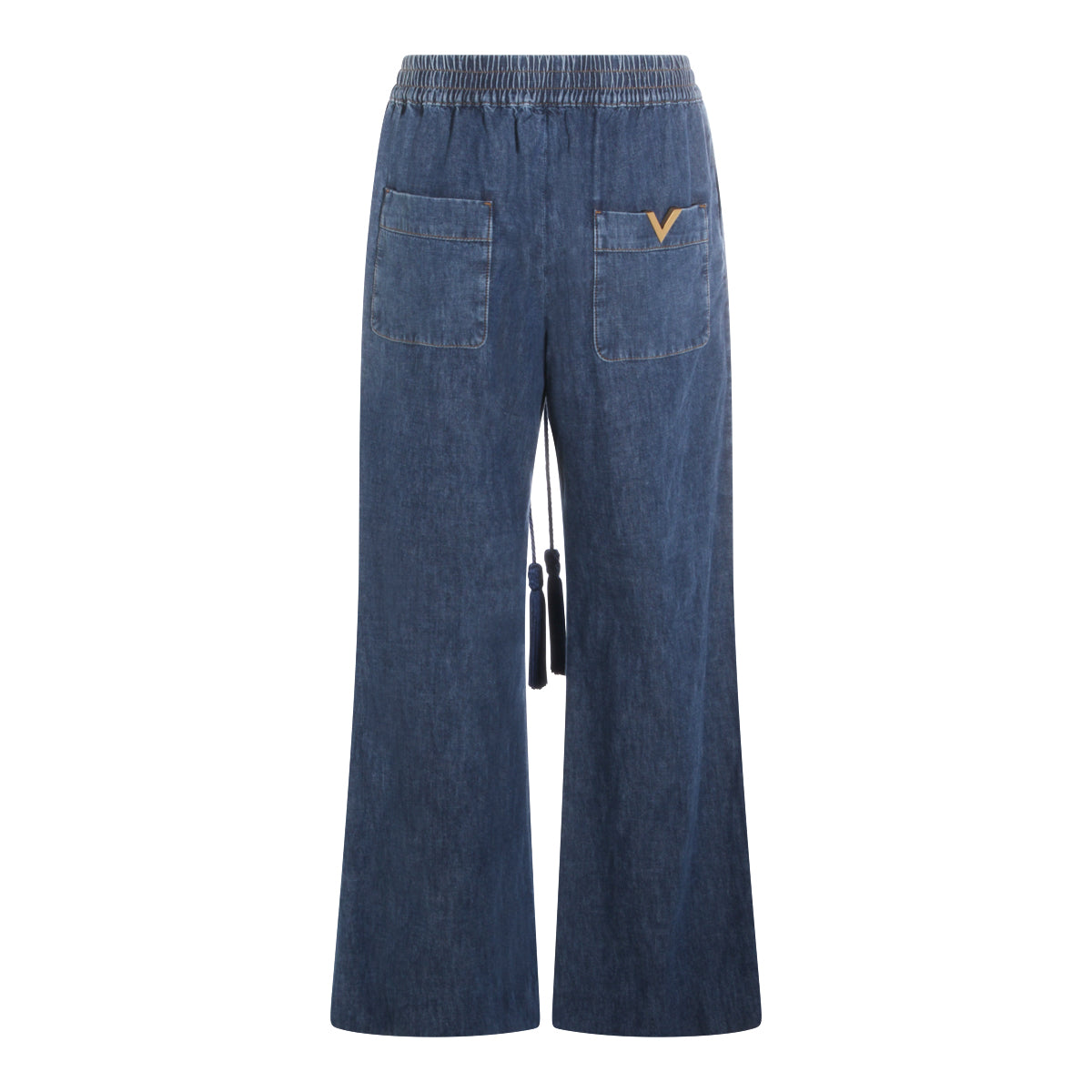 BLUE DENIM COTTON PANTS