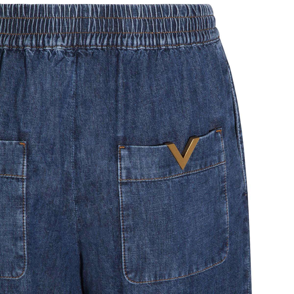 BLUE DENIM COTTON PANTS