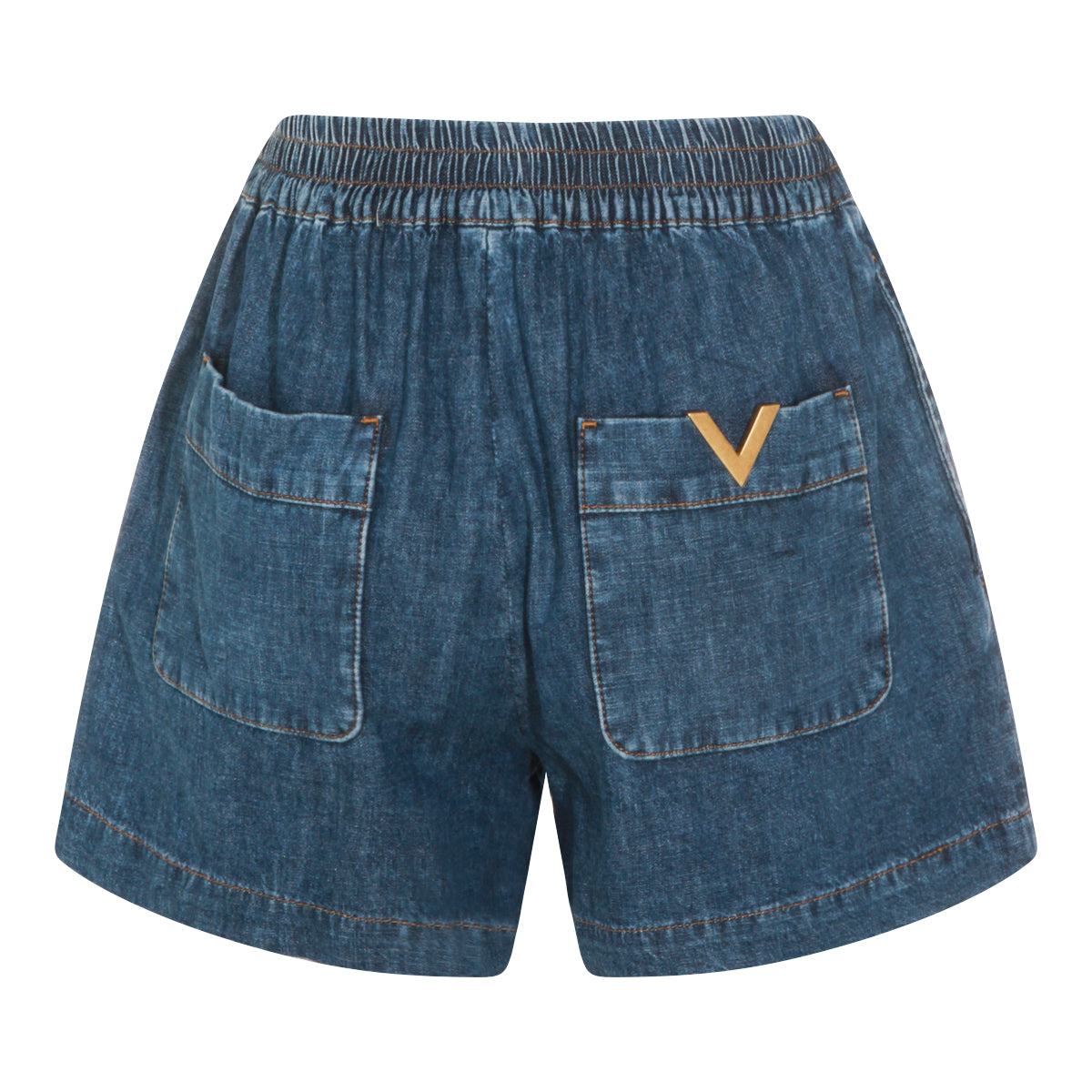 MEDIUM DENIM VLOGO SHORTS
