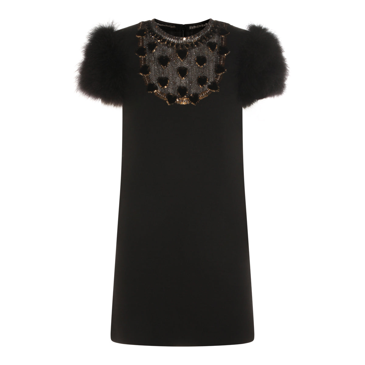BLACK WOOL BLEND DRESS