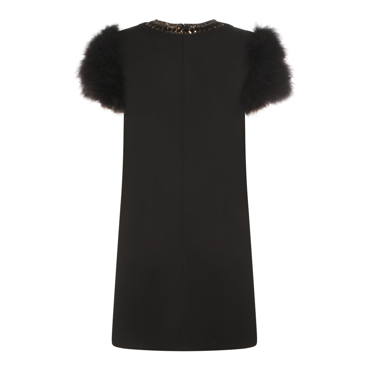 BLACK WOOL BLEND DRESS