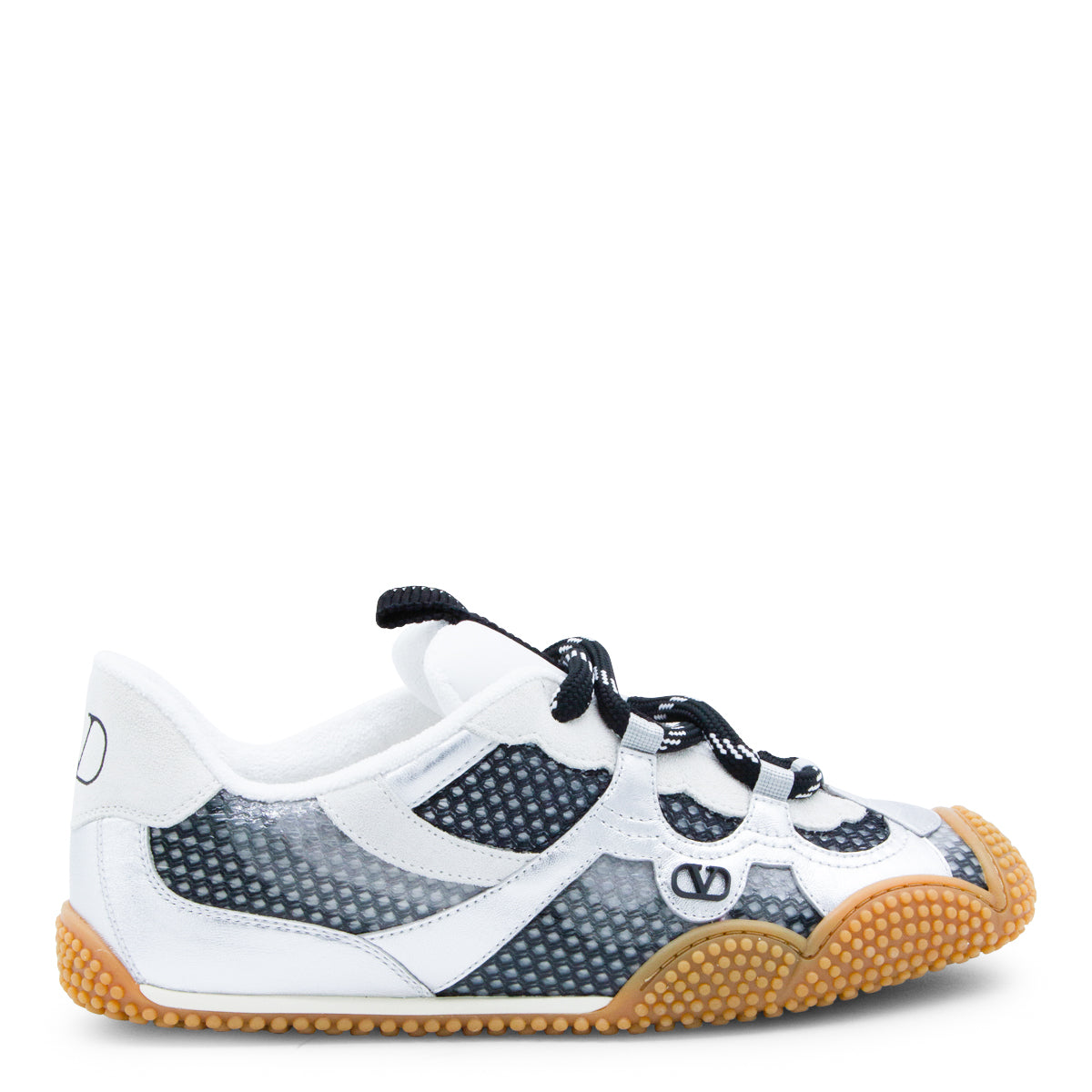 WHITE AND BLACK LEATHER AMPHIBIA SNEAKERS