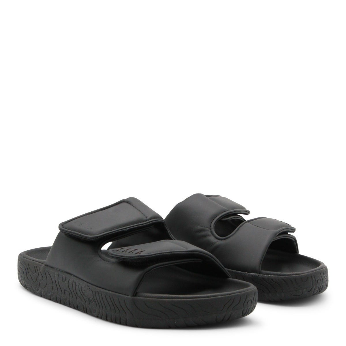 BLACK LEATHER ETNA BOLD SANDALS