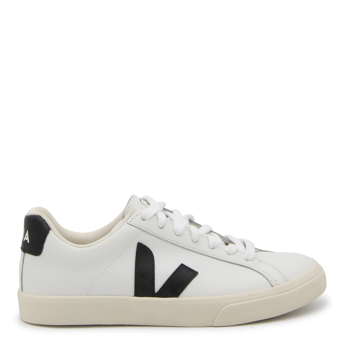 WHITE AND BLACK LEATHER ESPLAR SNEAKERS