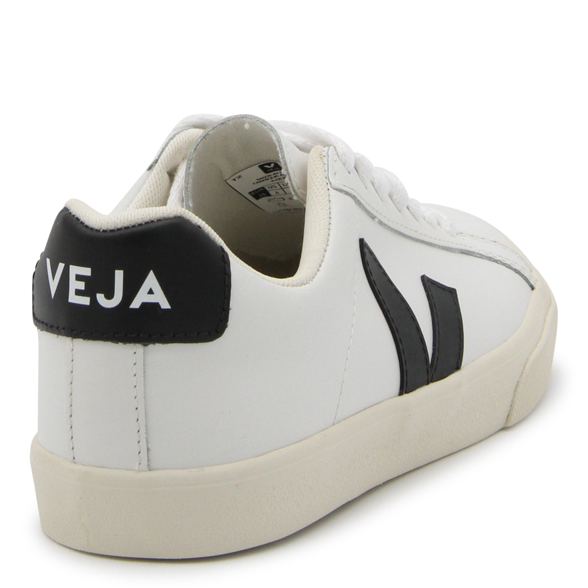 WHITE AND BLACK LEATHER ESPLAR SNEAKERS