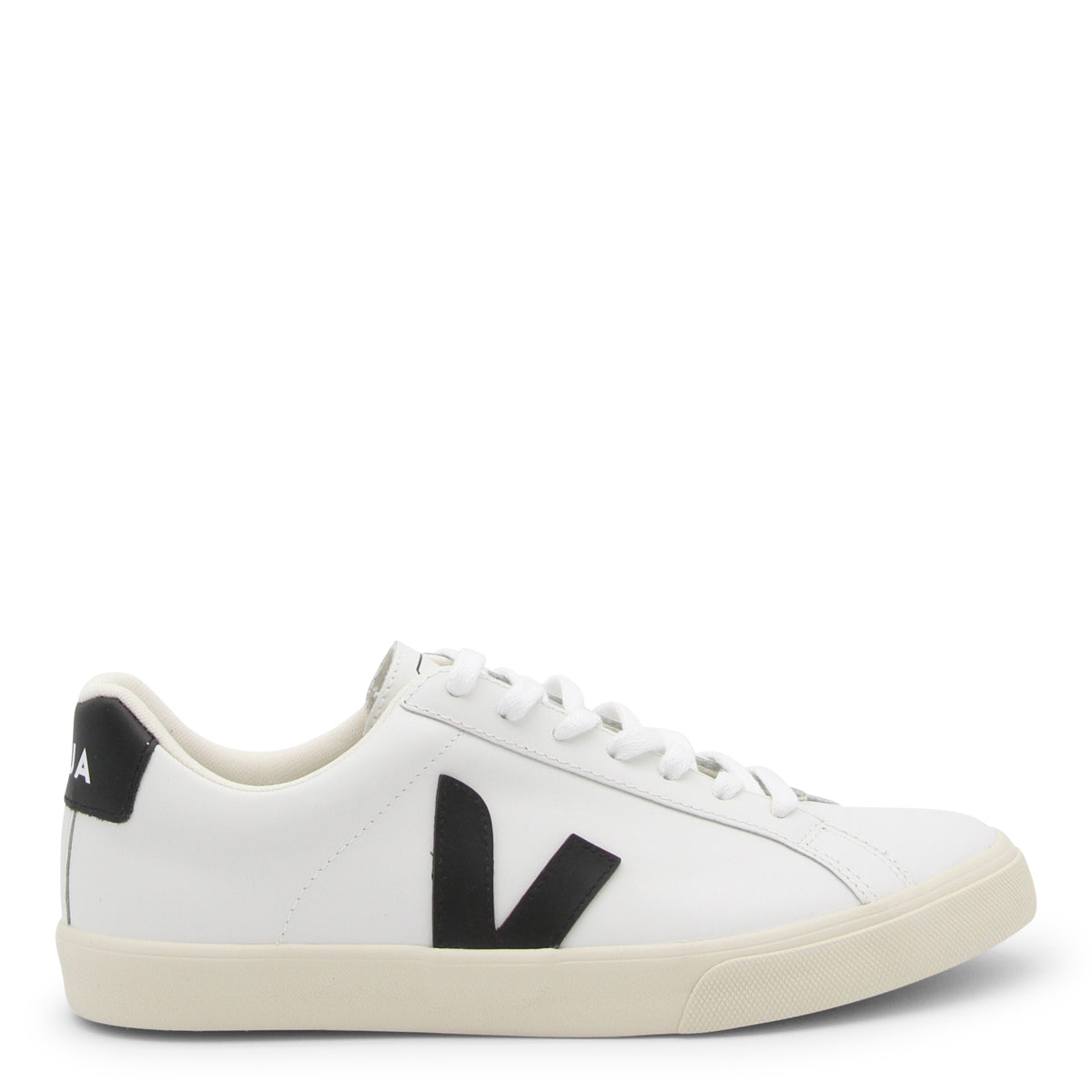 WHITE AND BLACK LEATHER SNEAKERS