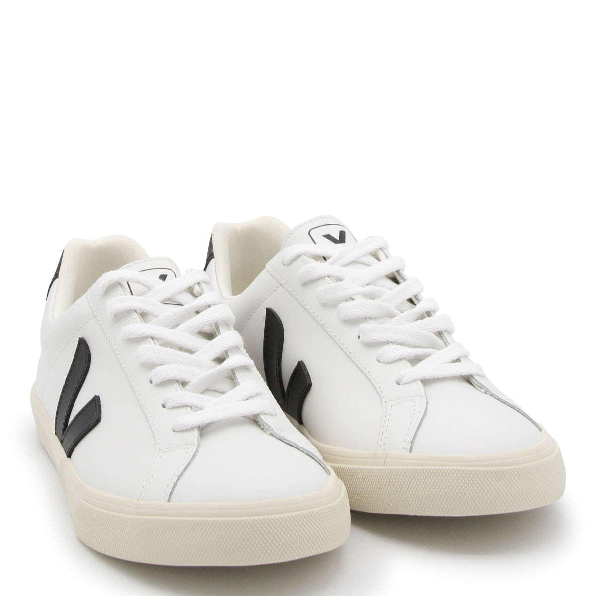WHITE AND BLACK LEATHER SNEAKERS