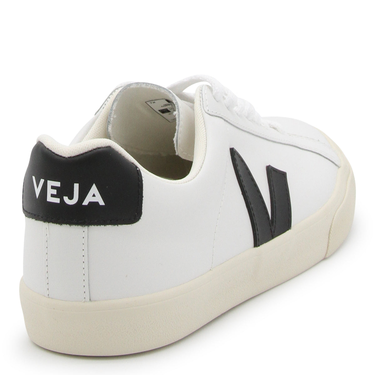 WHITE AND BLACK LEATHER SNEAKERS