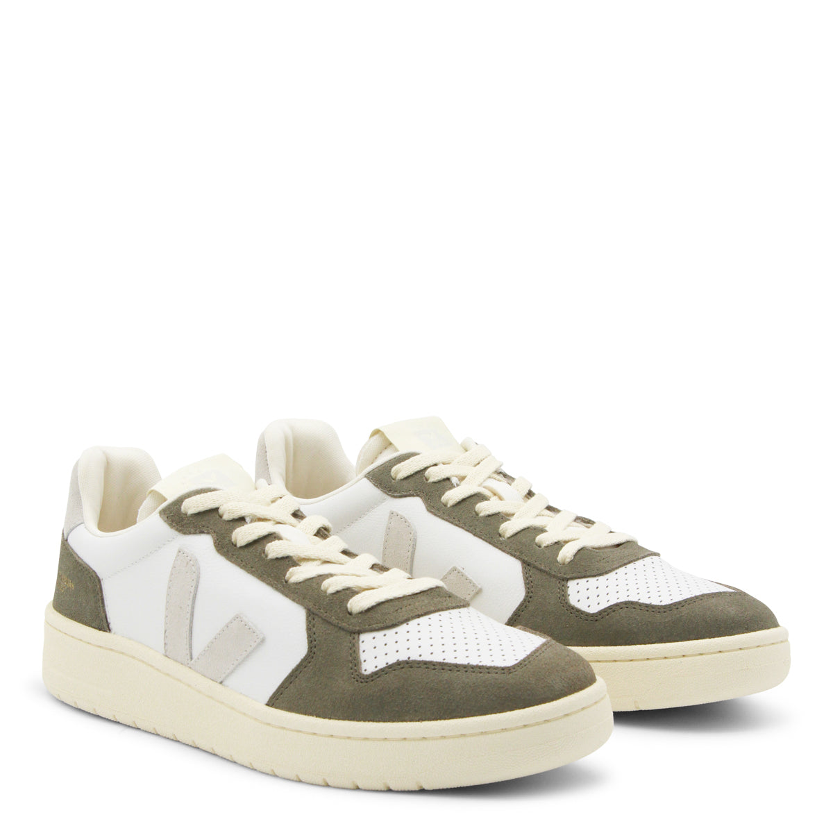KAKI AND WHITE V-82 SNEAKERS