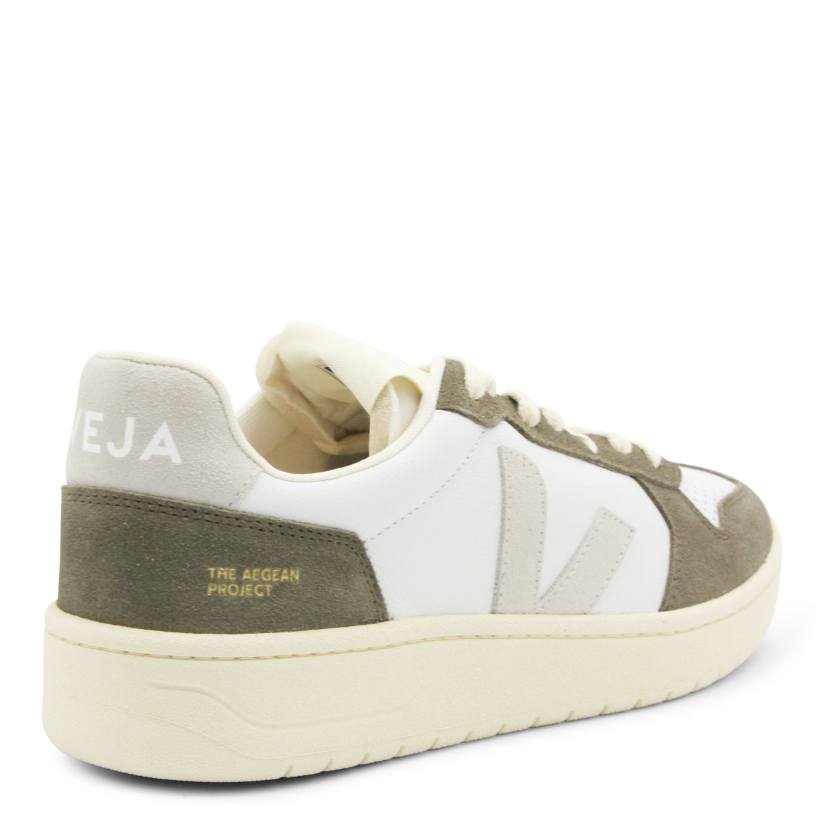KAKI AND WHITE V-82 SNEAKERS