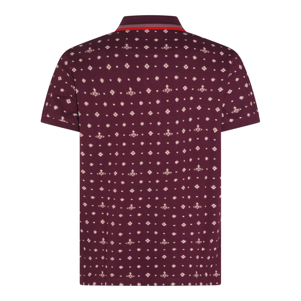 BURGUNDY COTTON ORB POLO SHIRT