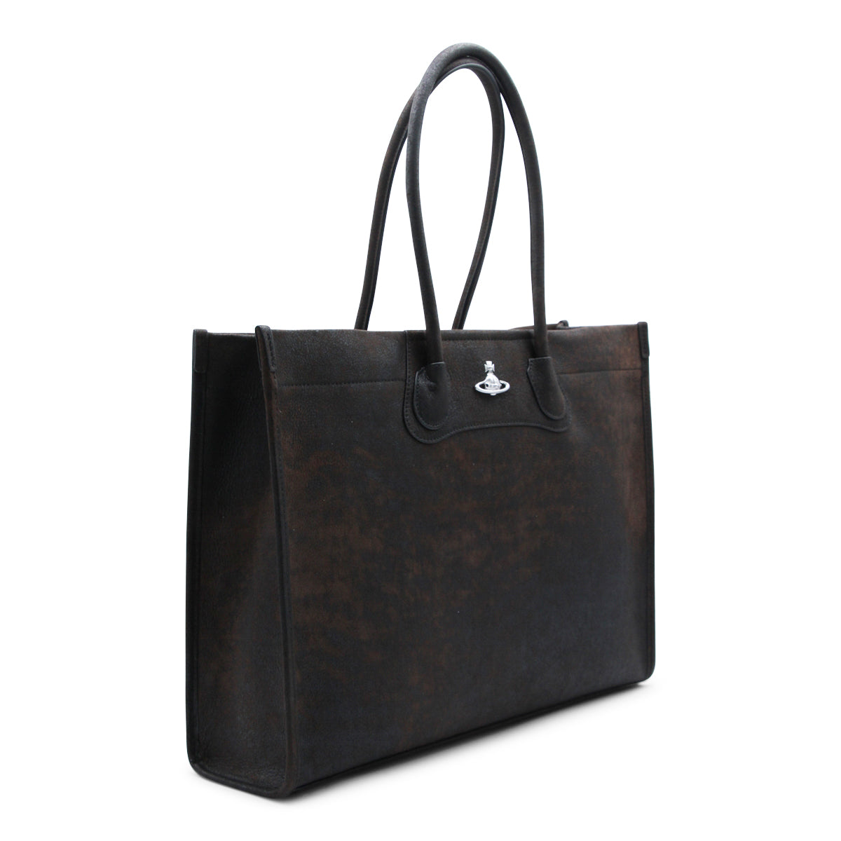 DARK BROWN LEATHER TOTE