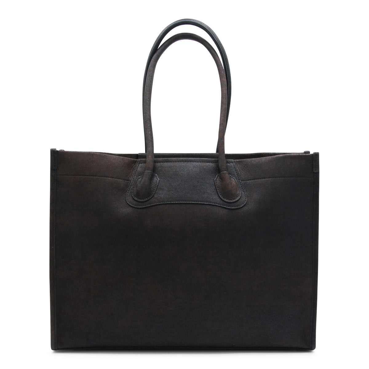 DARK BROWN LEATHER TOTE