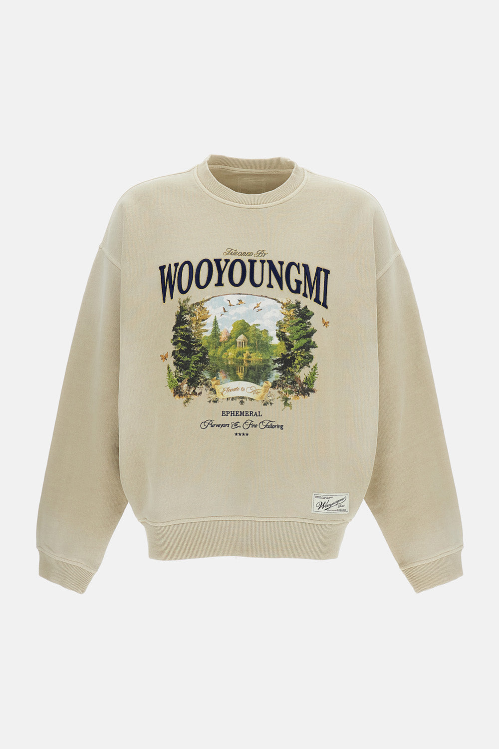 CREWNECK SWEATSHIRT WITH A PRINT AND EMBROIDERY