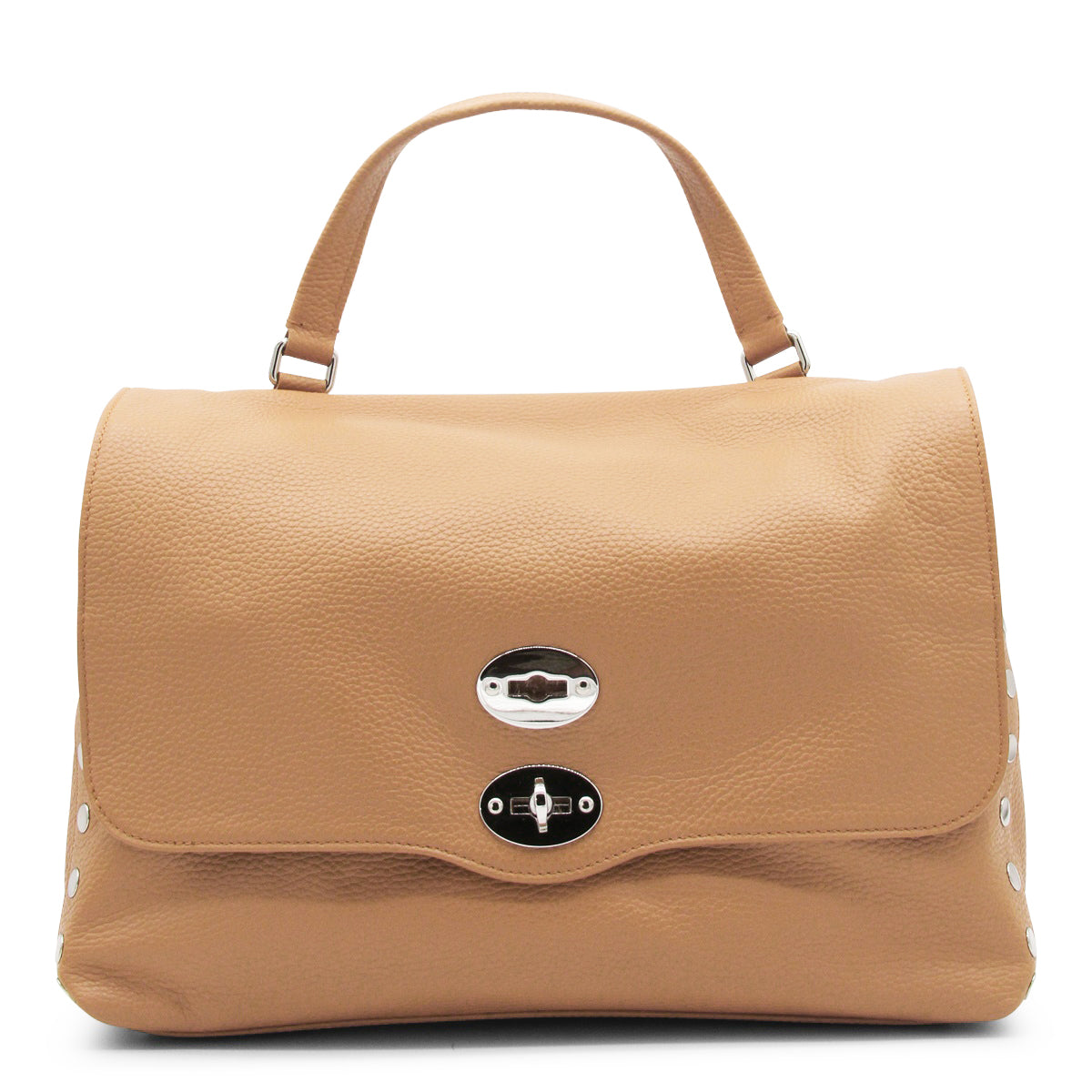 BEIGE LEATHER POSTINA BABY TOP HANDLE BAG