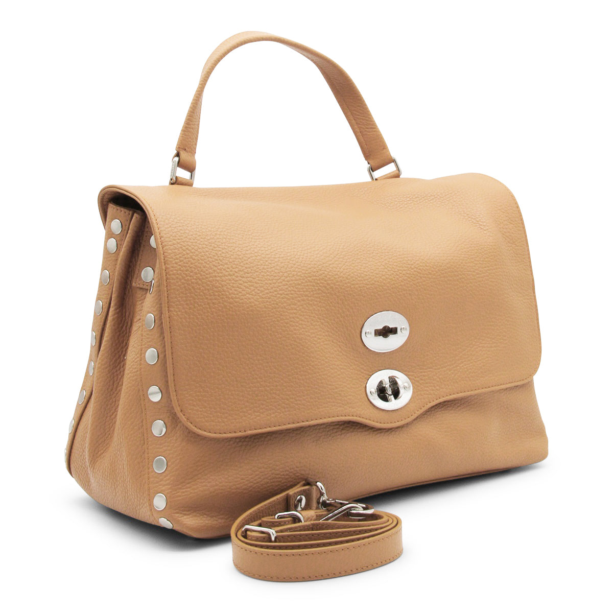 BEIGE LEATHER POSTINA BABY TOP HANDLE BAG