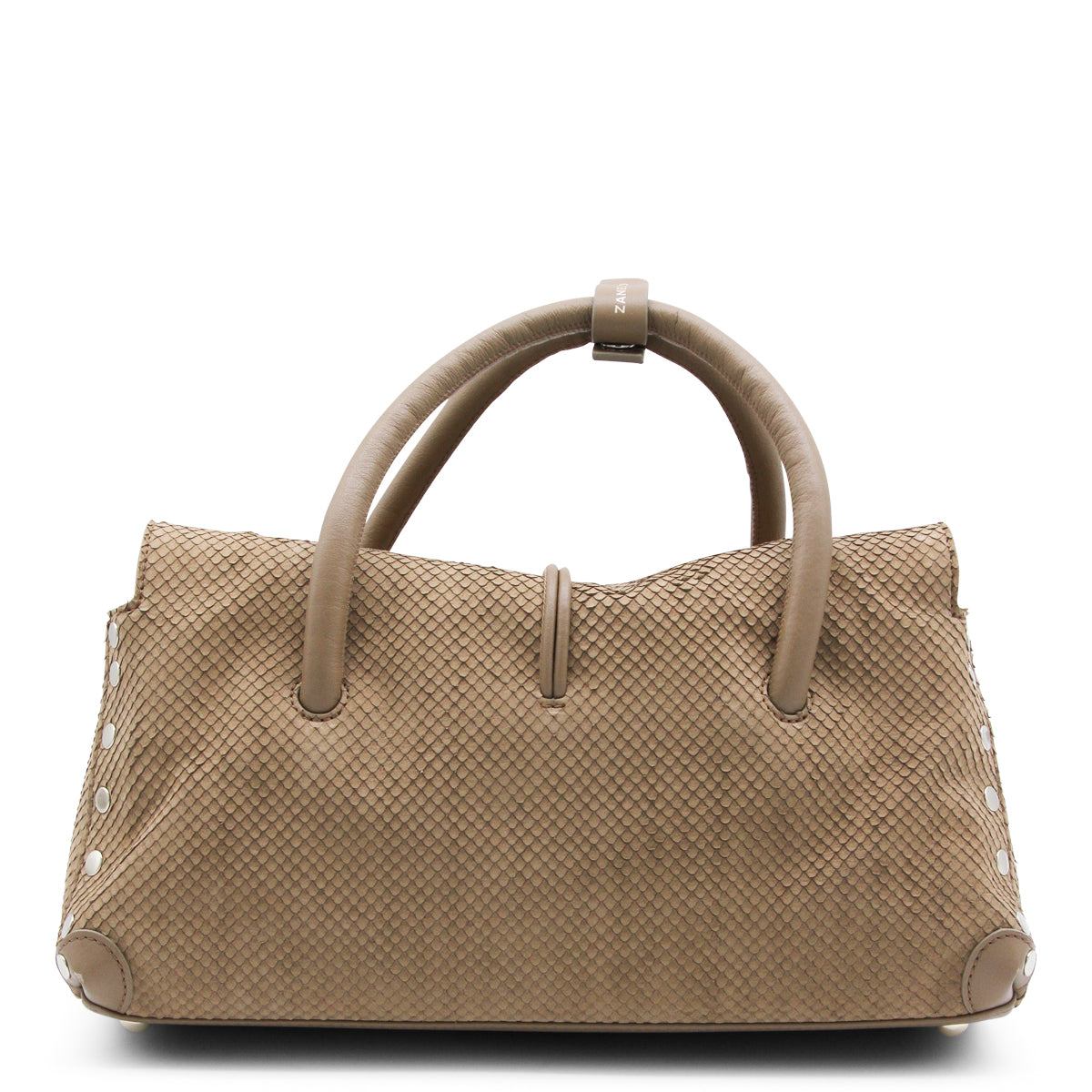 BEIGE LEATHER DOTTA S TOP HANDLE BAG