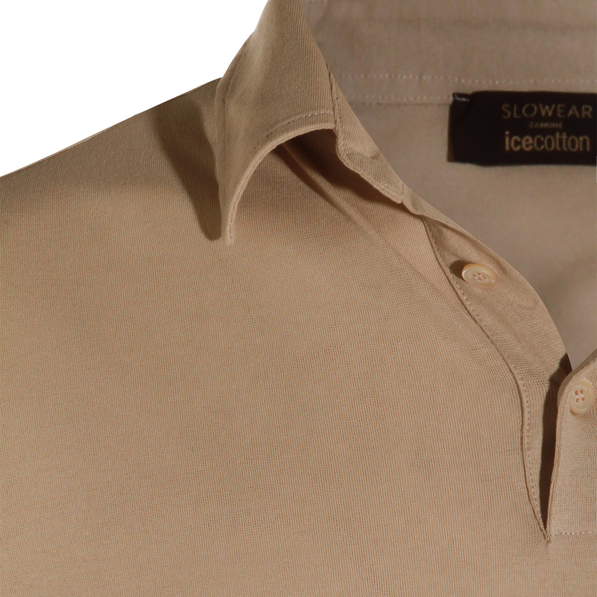 BEIGE COTTON POLO SHIRT