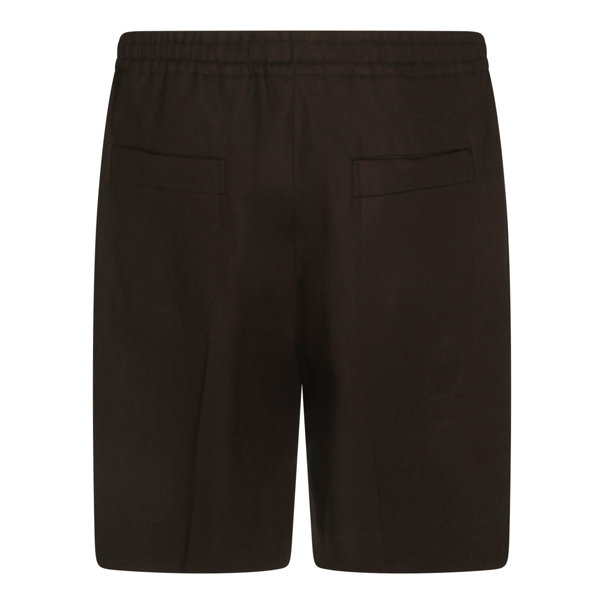DARK BROWN LINEN SHORTS