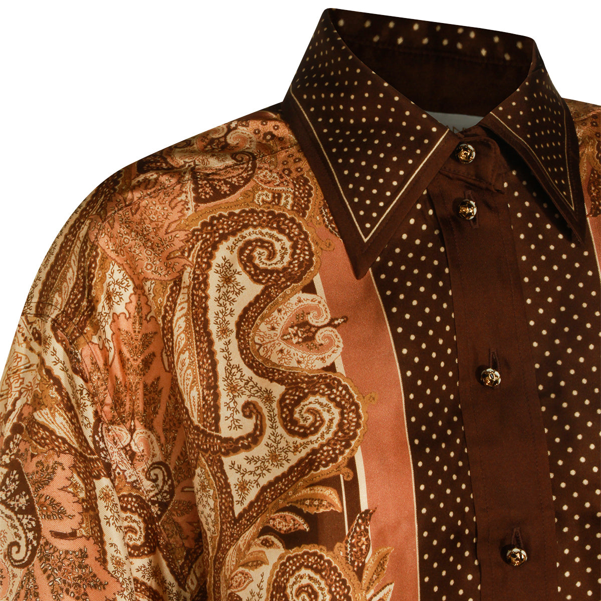 BROWN SILK SHIRT